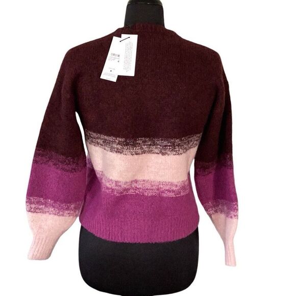 NWT UGG Alessa Crewneck Wool Sweater Women’s XS Rosewood Colorblock - Picture 3 of 8